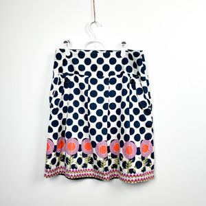 Vero Moda Mid Length White Blue & Orange Floral Skirt
